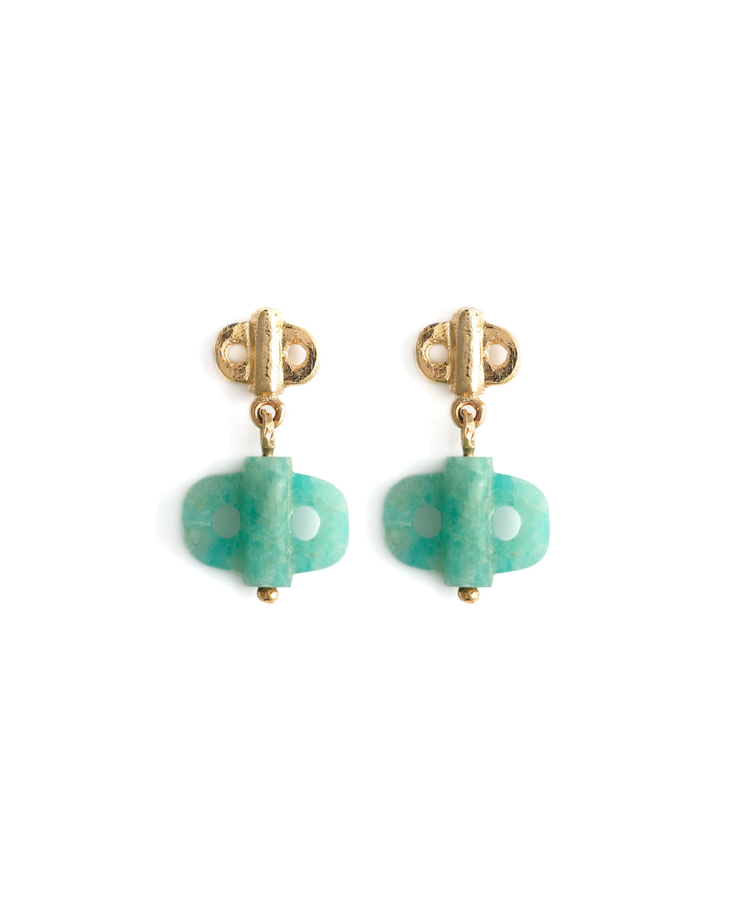 Stone Key Earrings 9ct Yellow Gold Lucy Folk