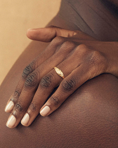 Diamond signet ring by Lucy Folk