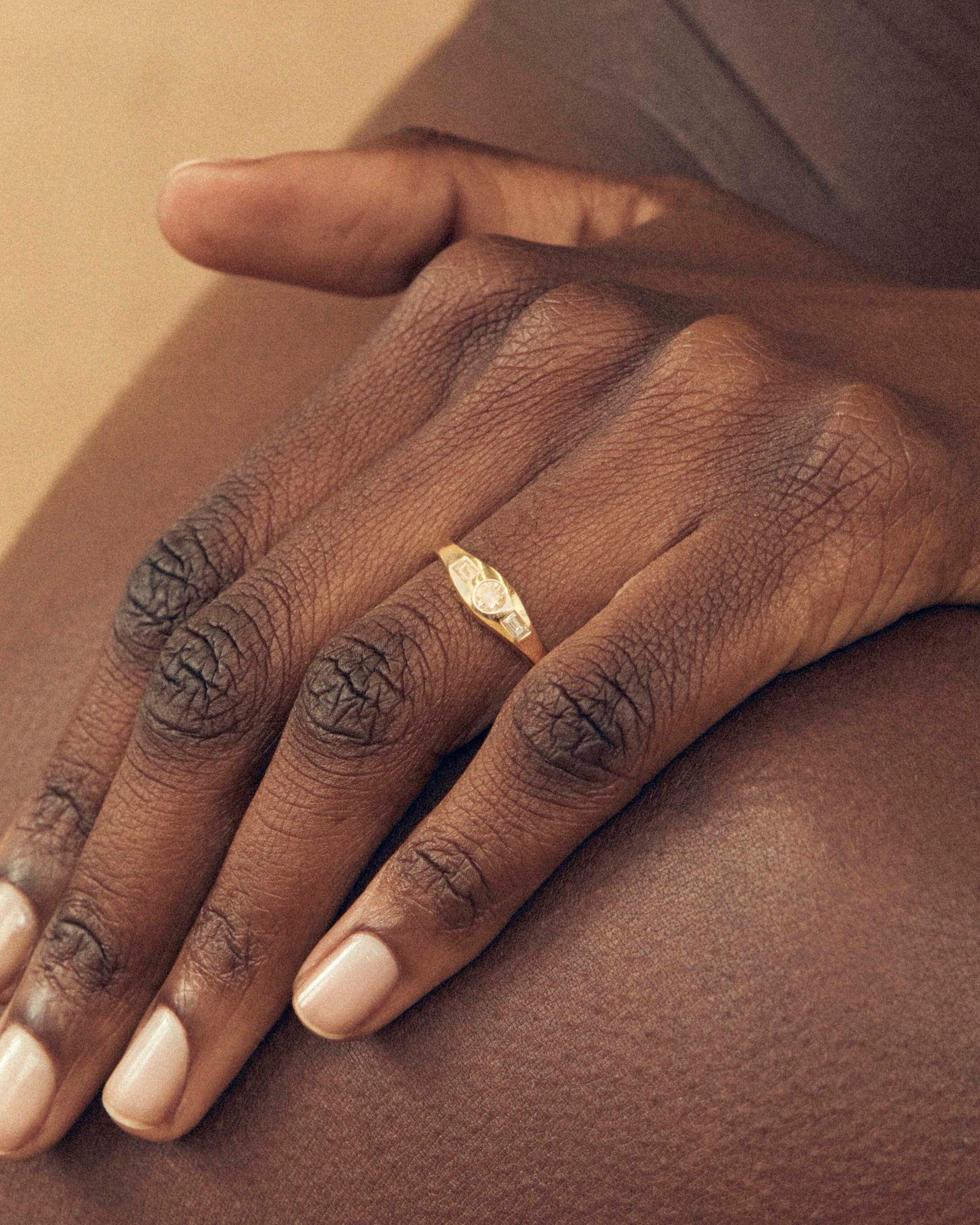 Diamond signet ring by Lucy Folk
