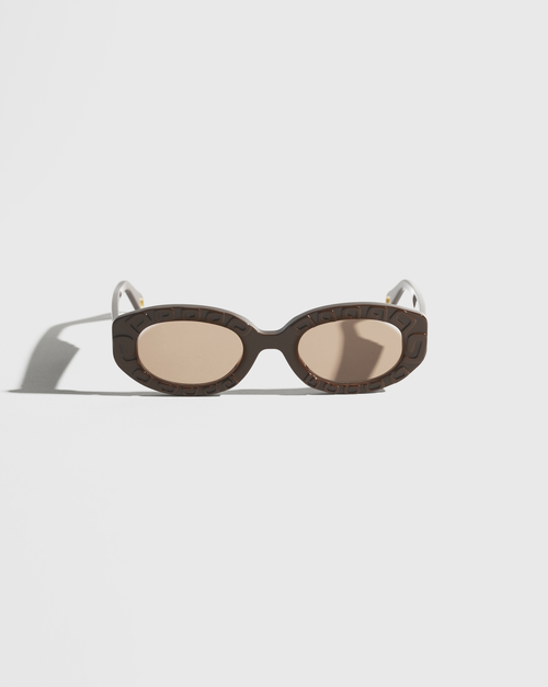 Draa Embossed Oval Sunglasses