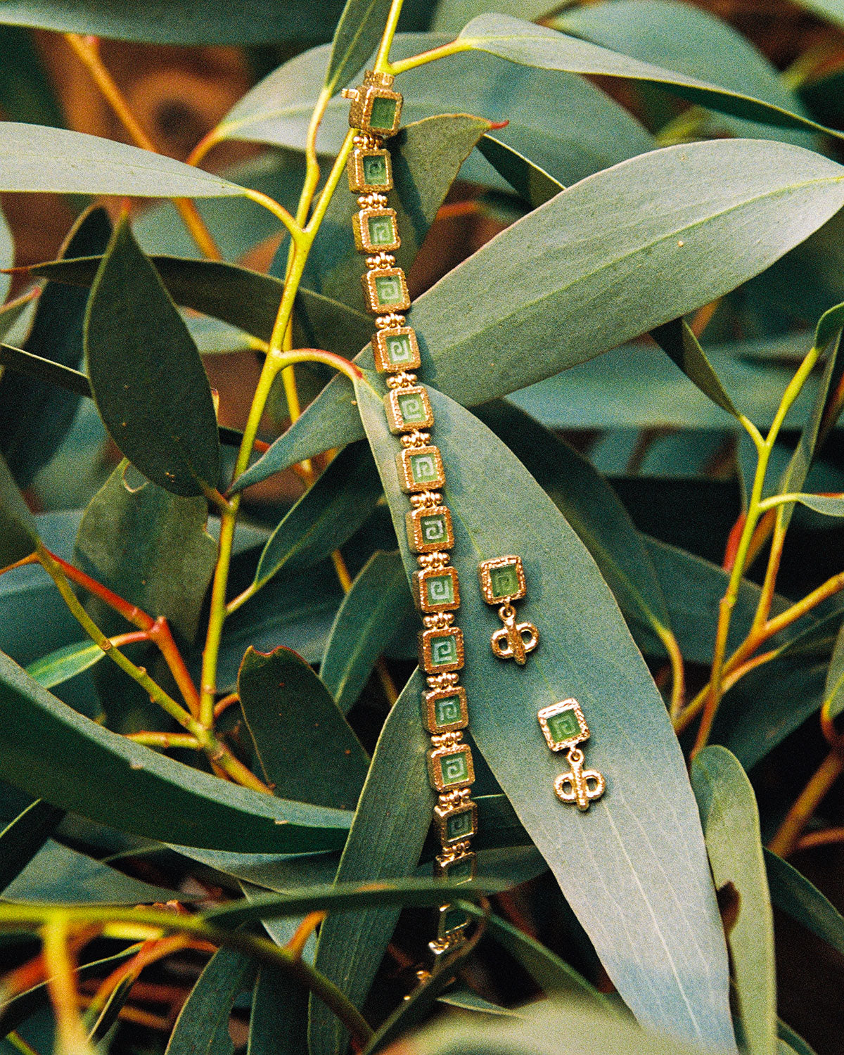 Jade Stone Key Earrings