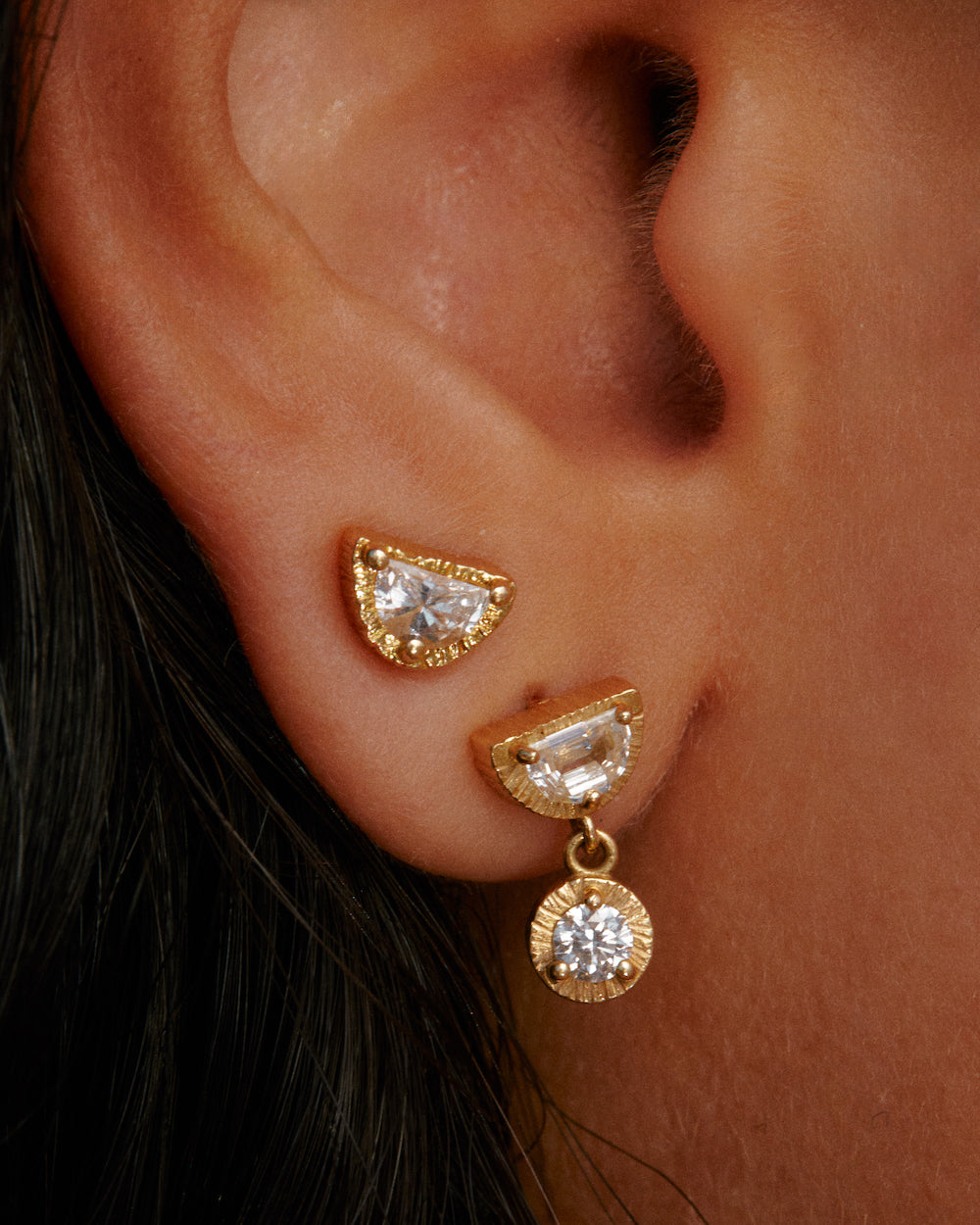 Harvest Moon Diamond Single Stud - 18ct