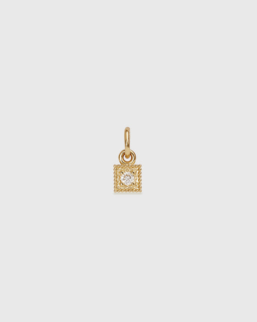 Cartouche Diamond Charm - 18ct