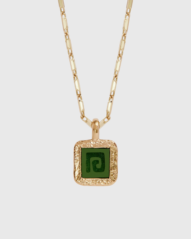 Jade Key Pendant - 9ct