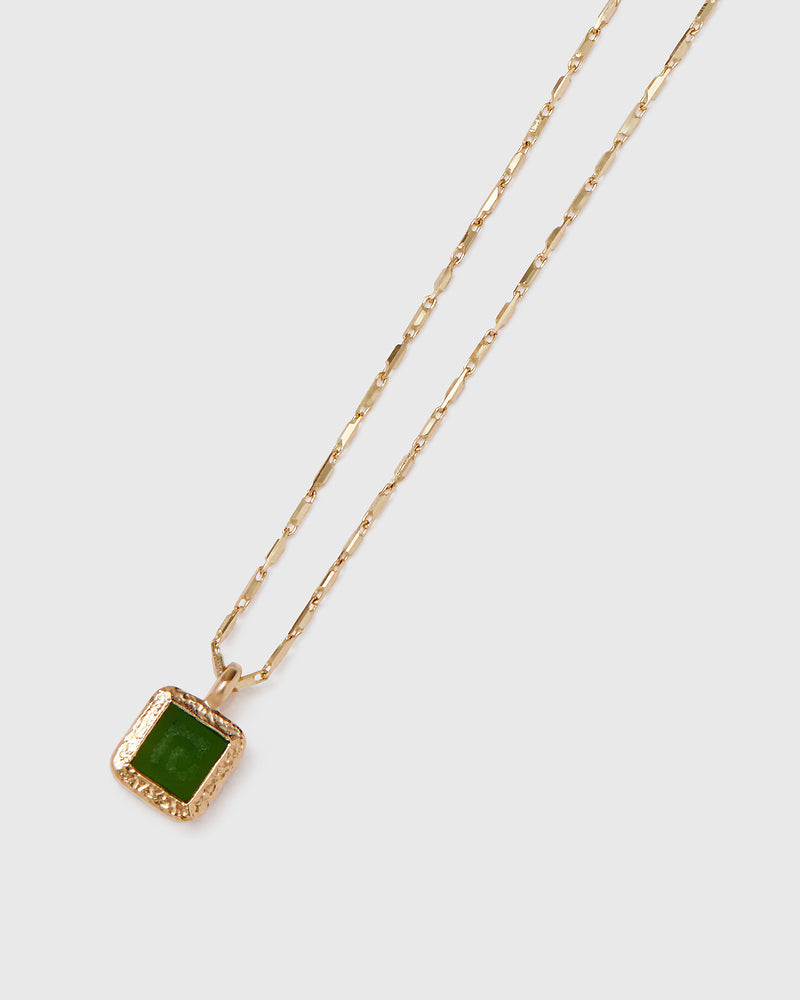 Jade Key Pendant - 9ct