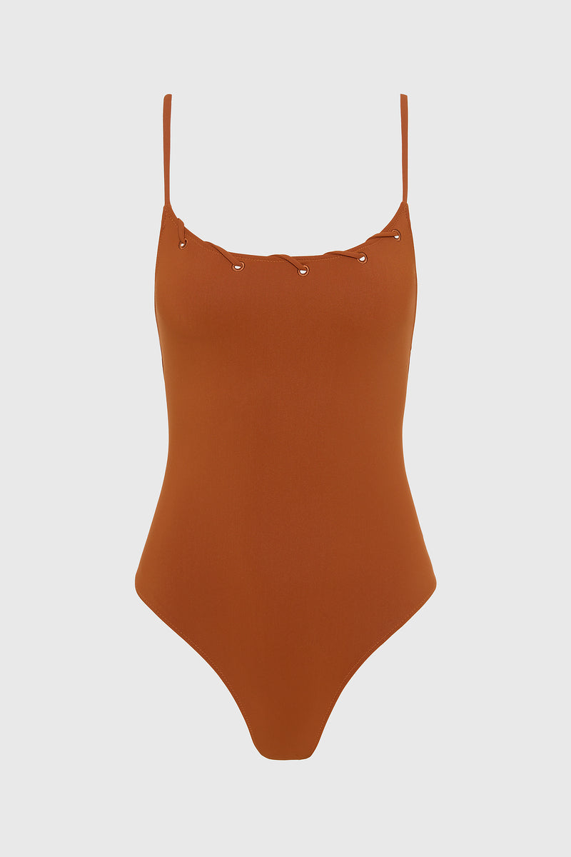 ワンピース水着 LIDO SS25 TRE GEMOETRIC STRAP (TRE TERRACOTTA) Tre One Piece — Terracotta – La Garçonne