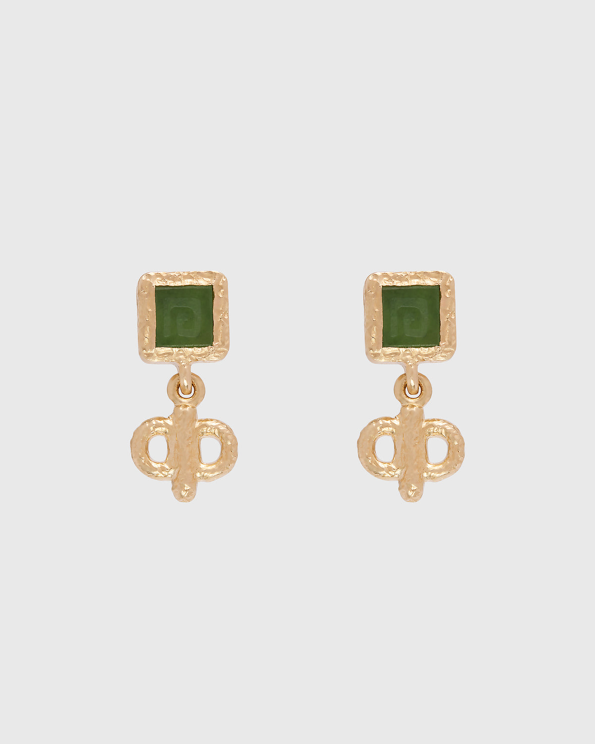 Jade Stone Key Earrings