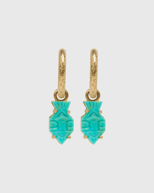 Turquoise Bes Earrings - 9ct