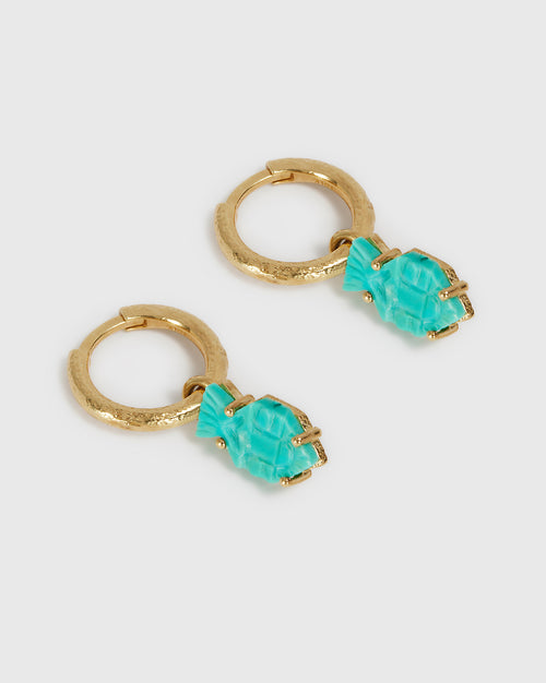 Turquoise Bes Earrings - 9ct