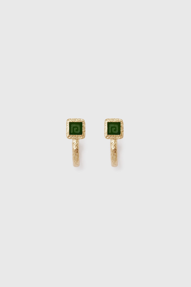 Jade Key Earrings - 9ct