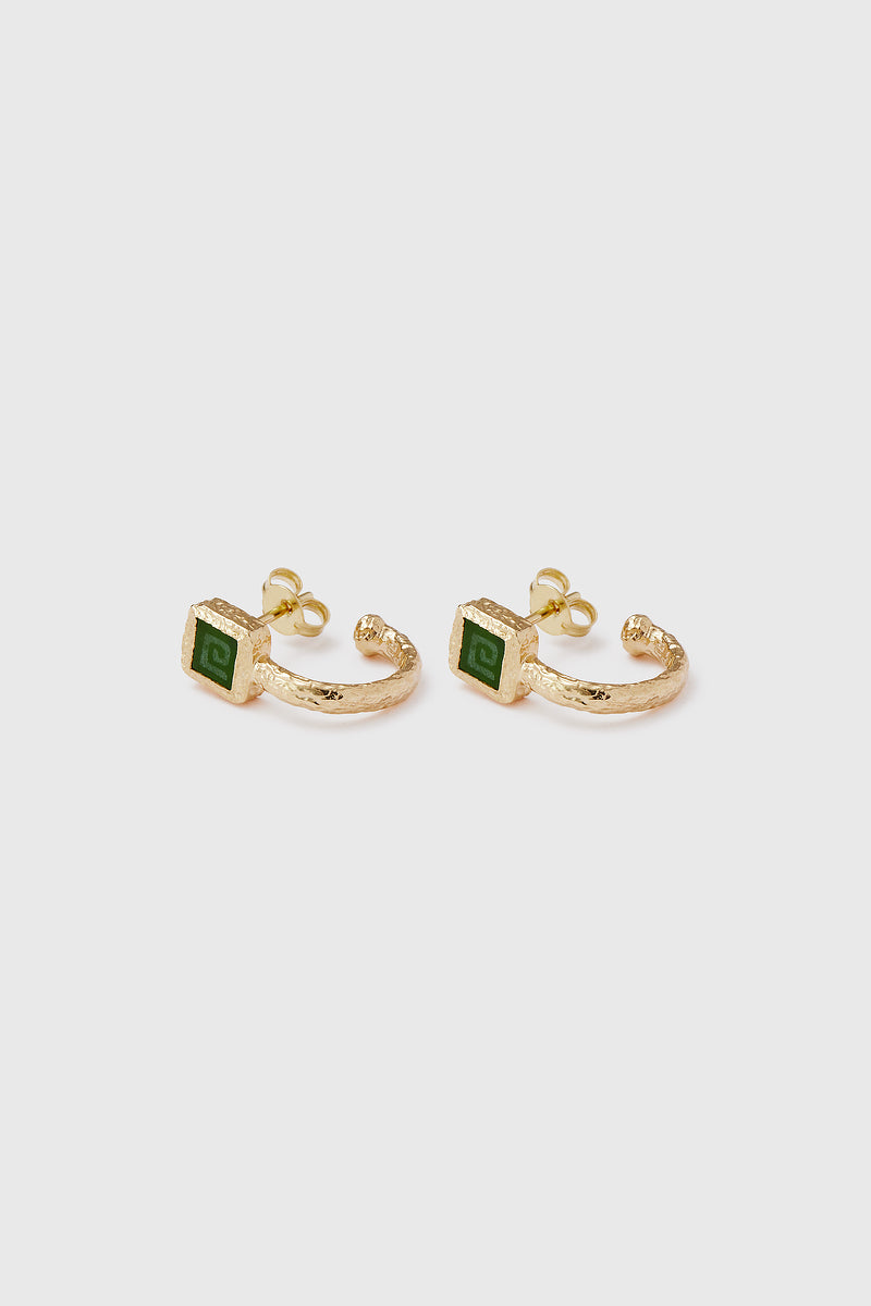 Jade Key Earrings - 9ct