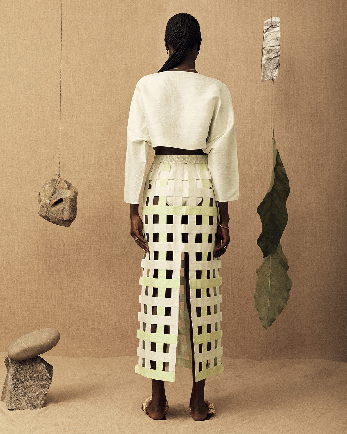 Silk Grid Skirt