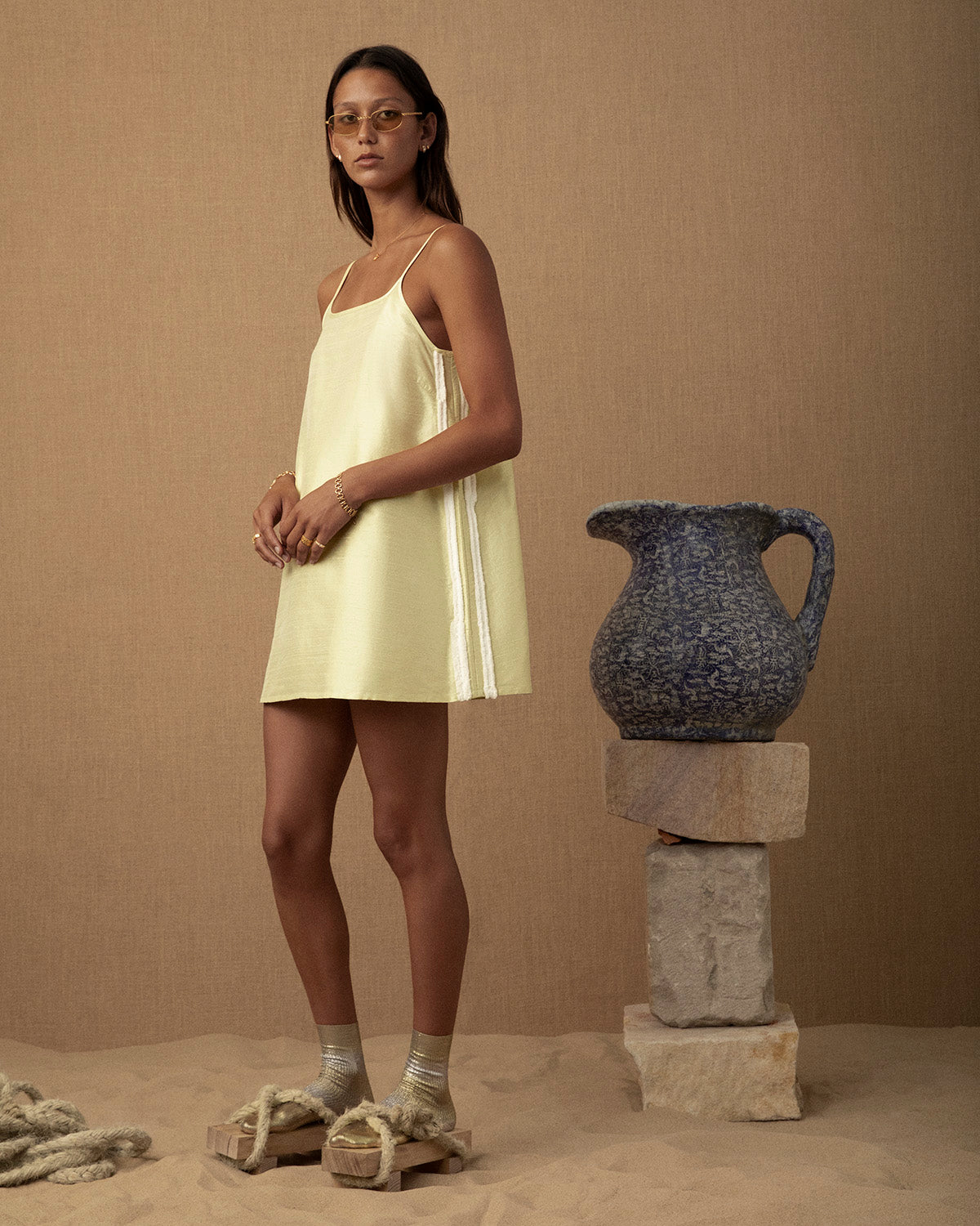 Tufted Wave Silk Cami Dress