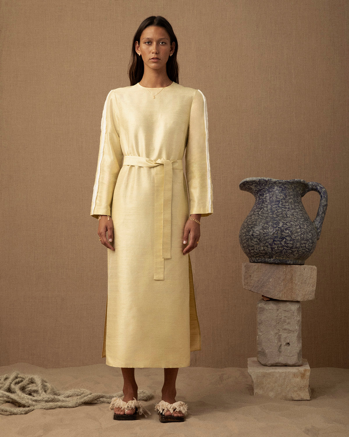 Tufted Wave Silk Dress