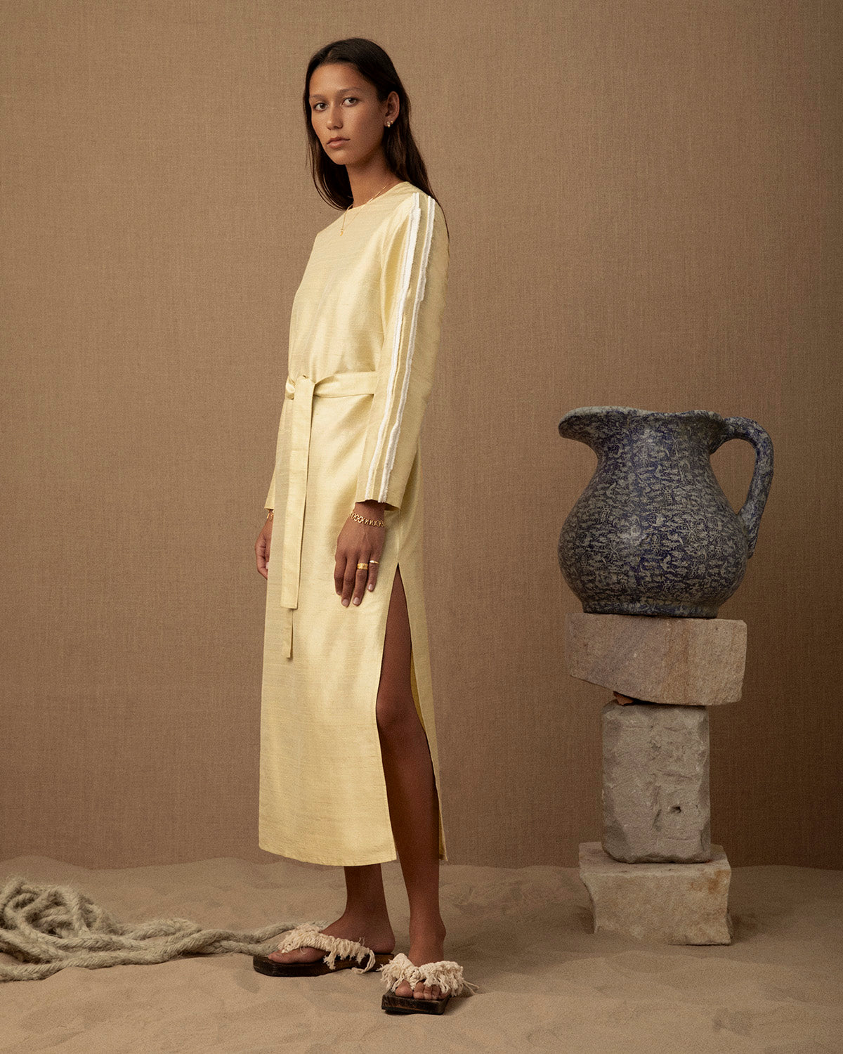 Tufted Wave Silk Dress