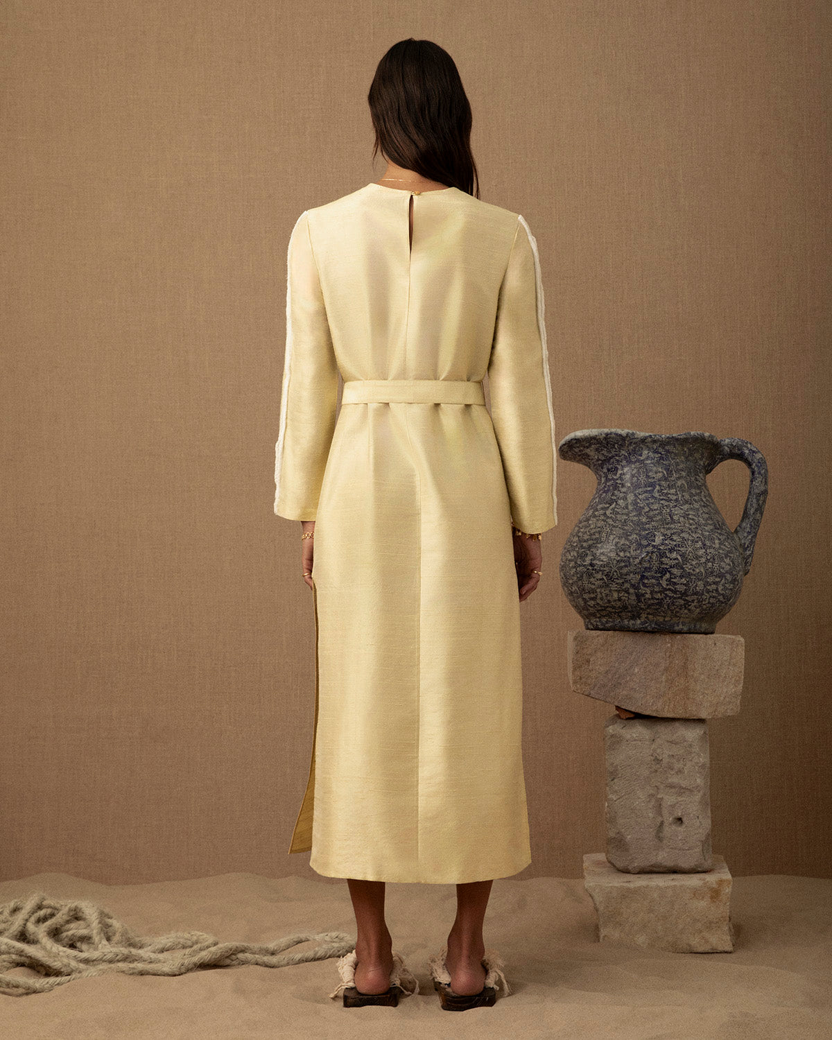 Tufted Wave Silk Dress