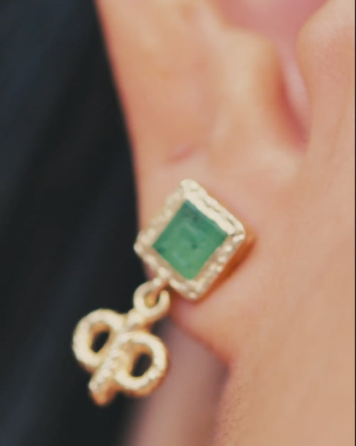 Jade Stone Key Earrings