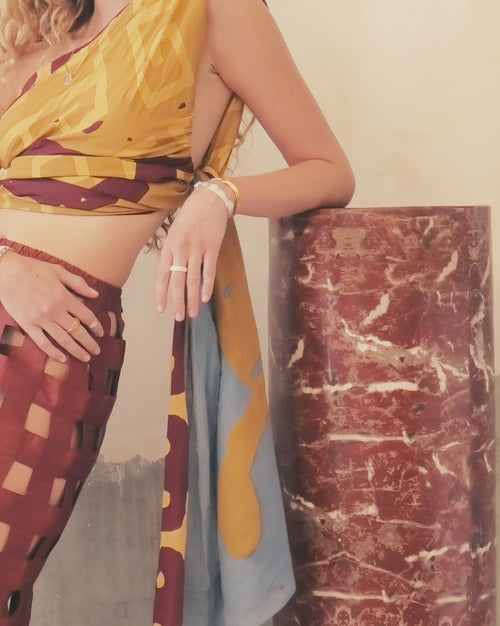 Silk Grid Skirt
